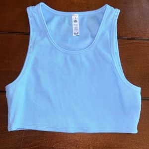 ALO Yoga cropped blue top